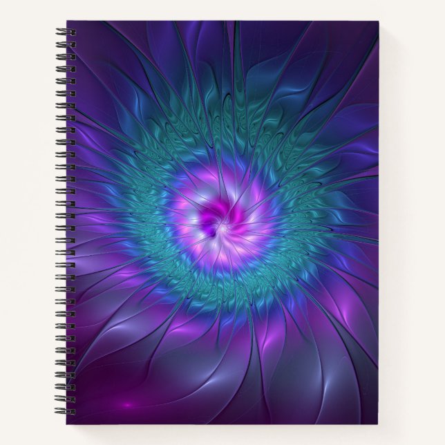 Abstrakte Blumenbeauty Fraktal Kunst, Dichtung und Notizbuch (Vorderseite)