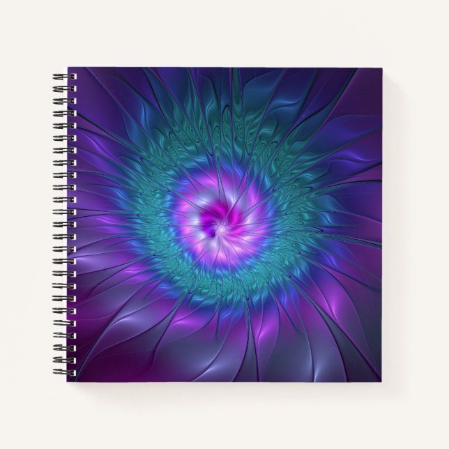 Abstrakte Blumenbeauty Fraktal Kunst, Dichtung und Notizbuch (Vorderseite)
