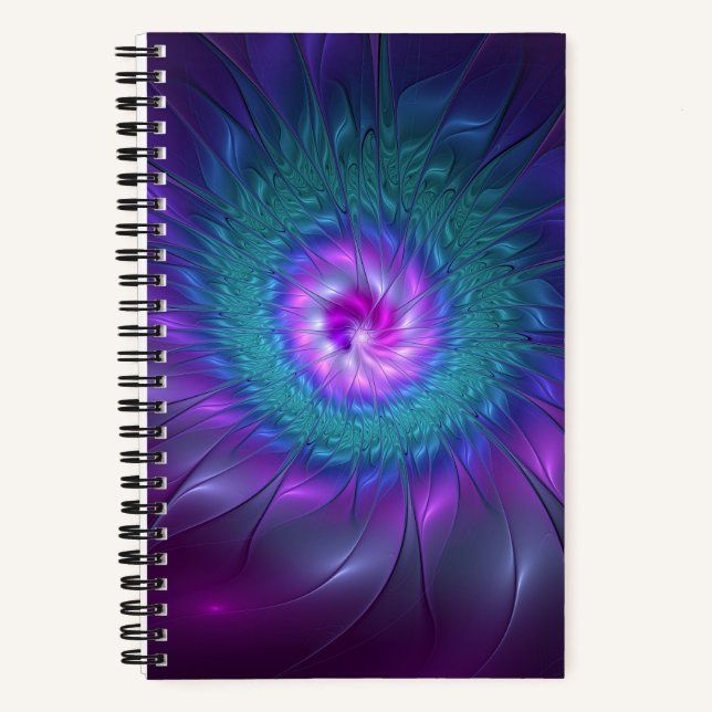 Abstrakte Blumenbeauty Fraktal Kunst, Dichtung und Notizbuch (Vorderseite)