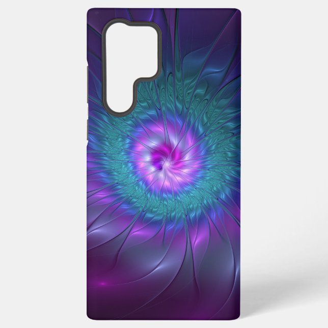 Abstrakte Blumenbeauty Fraktal Kunst, Dichtung und Samsung Galaxy Hülle (Rückseite)