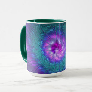 Abstrakte Blumenbeauty Fraktal Kunst, Dichtung und Tasse