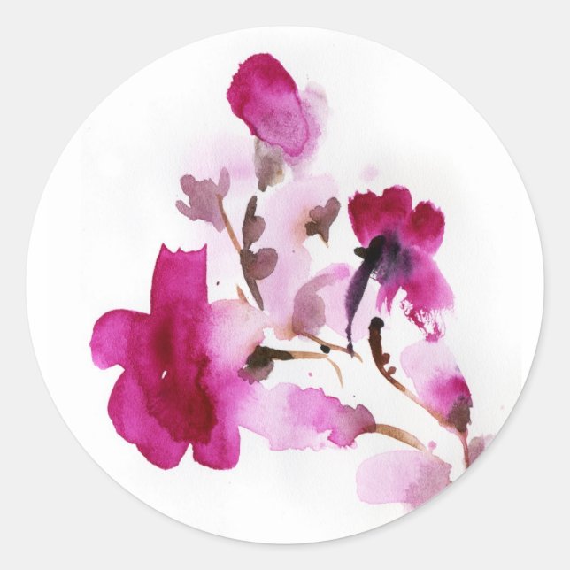 Abstrakte Blumenbilder 4 Runder Aufkleber (Vorderseite)