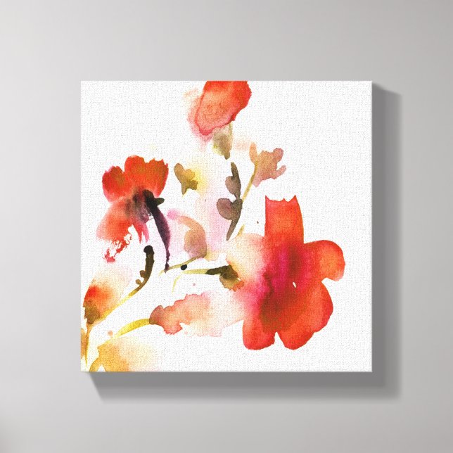 Abstrakte Blumenbilder in Aquarellen Leinwanddruck (Vorderseite)