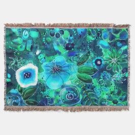 Abstrakte Blumenblauer Aquamariner Blaue Blume Blu Decke