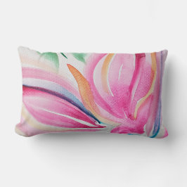 Abstrakte Blumenfarbe Rosa Lendenkissen