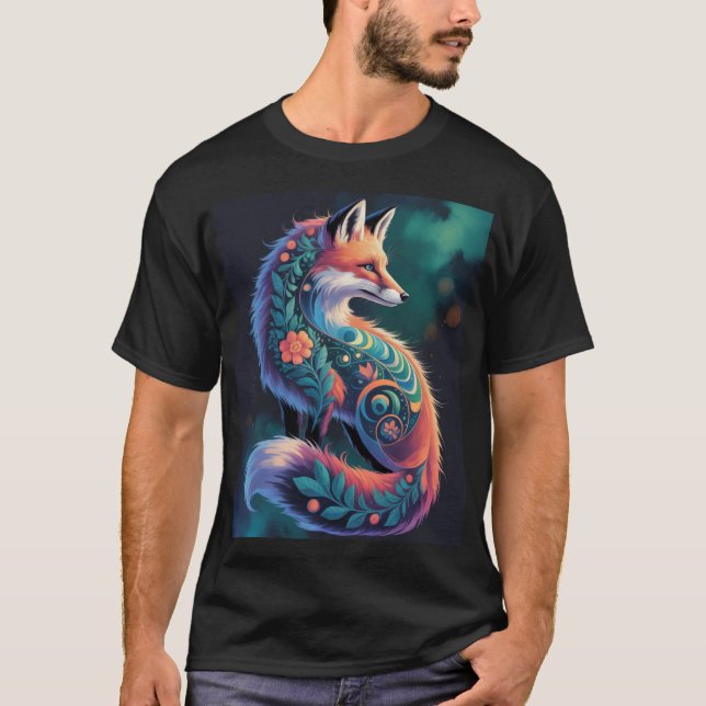 Abstrakte Blumenfosse Art | Lebhafter Verzierter F T-Shirt (Vorderseite)
