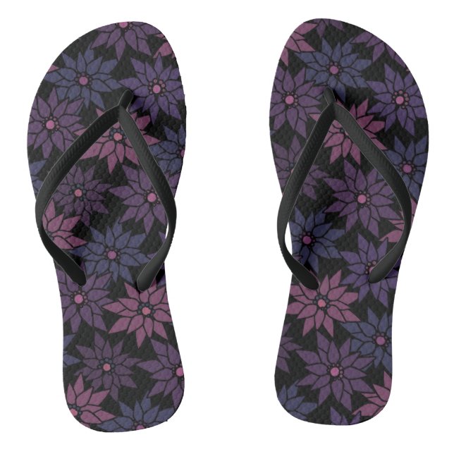 Abstrakte blumengeschmückte Blume romantischer Car Flip Flops (Fußbett)