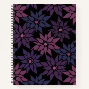Abstrakte blumengeschmückte Blume romantisches Mus Notizbuch
