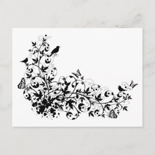 abstrakte Blumengrenze Postkarte