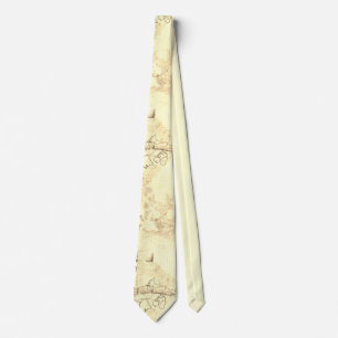 Abstrakte Blumengrunge Mute Ochre Farben Neck Tie Krawatte