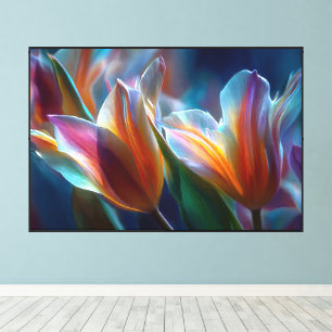 Abstrakte Blumenkunst mit surrealen Blüten Leinwanddruck