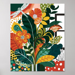 Abstrakte Blumenkunst Poster