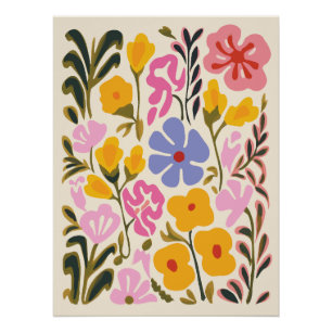 Abstrakte Blumenkunst Poster