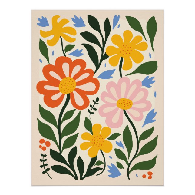 Abstrakte Blumenkunst Poster (Vorderseite)