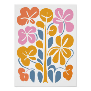 Abstrakte Blumenkunst Poster