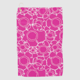 Abstrakte Blumenmatrix (Hot Pink) Fine Art Golfhandtuch