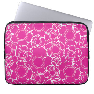 Abstrakte Blumenmatrix (Hot Pink) Fine Art Laptopschutzhülle