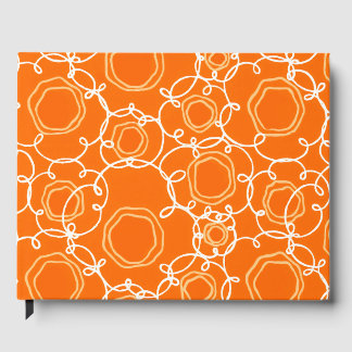 ABSTRAKTE BLUMENMATRIX IN ORANGE GÄSTEBUCH