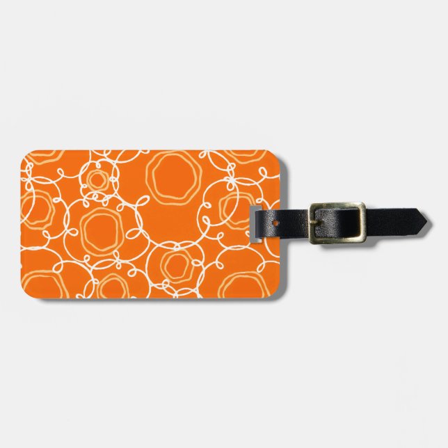 Abstrakte Blumenmatrix (Orange) Fine Art Gepäckanhänger (Vorderseite horizontal)