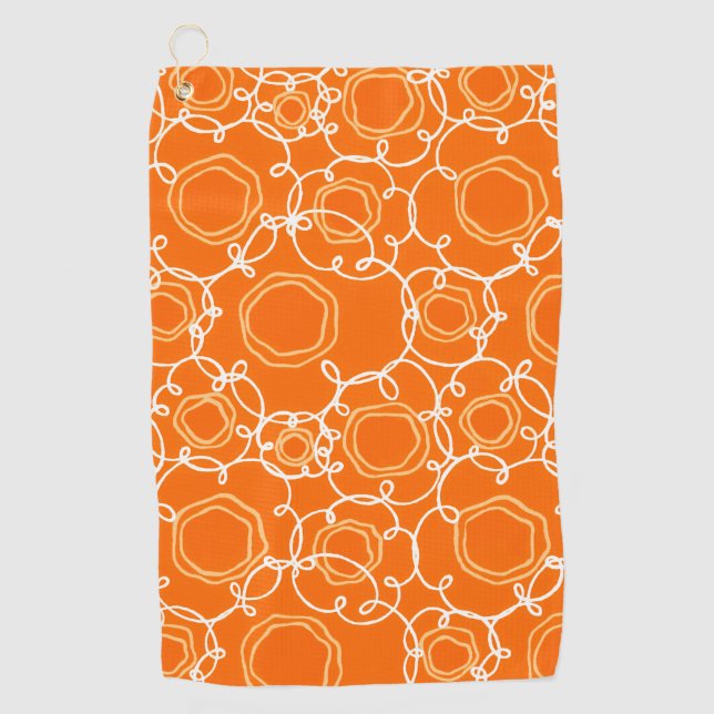 Abstrakte Blumenmatrix (Orange) Fine Art Golfhandtuch (Vorderseite)