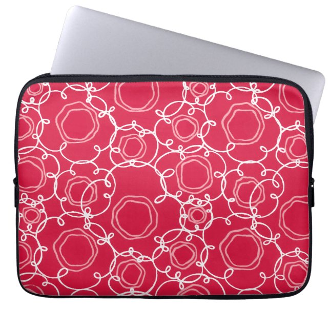 Abstrakte Blumenmatrix (Rot) Fine Art Laptopschutzhülle (Vorderseite)