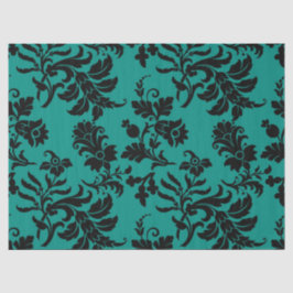 Abstrakte Blumenmuster auf Aquamarinem Dekoupage Seidenpapier