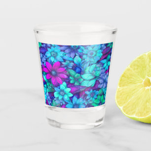 Abstrakte Blumennummer 62 Schnapsglas