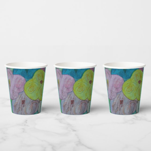 Abstrakte Blumenpapierkästen im Sommer Pappbecher (Multi)