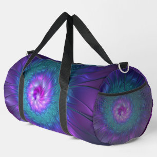 Abstrakte Blumenpracht, farbenfrohe Fraktal-Kunst- Duffle Bag