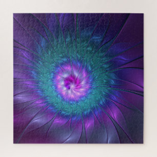Abstrakte Blumenpracht, farbenfrohe fraktale Kunst