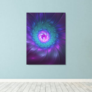Abstrakte Blumenpracht, farbenfrohe fraktale Kunst Leinwanddruck