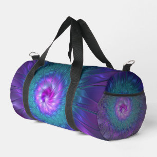 Abstrakte Blumenpracht Farbige Fraktalkunst-Blume Duffle Bag
