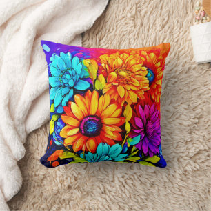 Abstrakte Blumenpracht in Multicolor Kissen