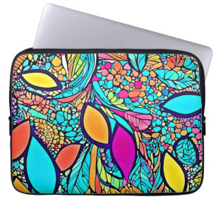 Abstrakte Blumenpracht Laptopschutzhülle