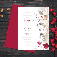 Abstrakte Blumenroter Tone Hochzeit
