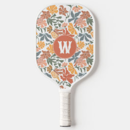 Abstrakte Blumenvögel Mitte Jahrhundert Modernes M Pickleball Schläger