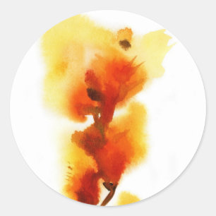 Abstrakte Blumenwatercolormalereien 2 Runder Aufkleber