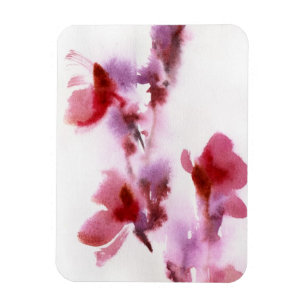 Abstrakte Blumenwatercolormalereien 3 Magnet