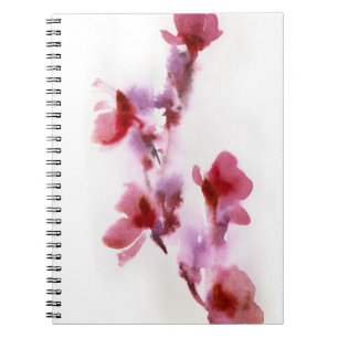 Abstrakte Blumenwatercolormalereien 3 Notizblock