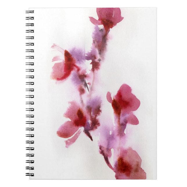 Abstrakte Blumenwatercolormalereien 3 Notizblock (Vorderseite)