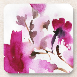 Abstrakte Blumenwatercolormalereien 4 Getränkeuntersetzer