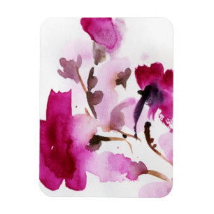 Abstrakte Blumenwatercolormalereien 4 Magnet