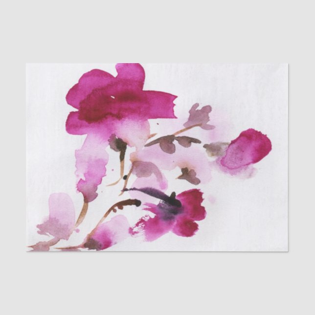 Abstrakte Blumenwatercolormalereien 4 Seidenpapier (Vorderseite)