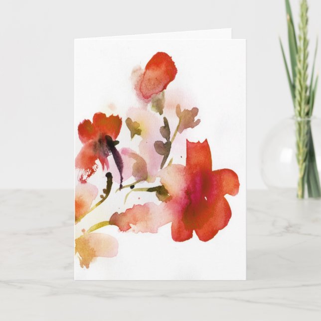 Abstrakte Blumenwatercolormalereien Karte (Vorderseite)