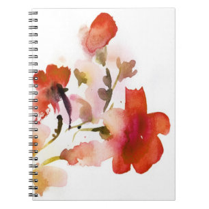 Abstrakte Blumenwatercolormalereien Notizblock