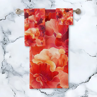 Abstrakte Blumenzündung Badhandtuch Set