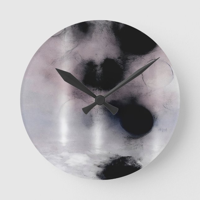 Abstrakte Blush-Orbit-Kunst Runde Wanduhr (Vorderseite)