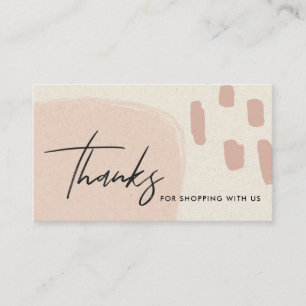ABSTRAKTE BLUSH PEACH KRAFT SCANDI DANKEN DANKEN L VISITENKARTE