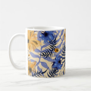 Abstrakte Blüte: Aquarellfarben Modernes Muster Kaffeetasse