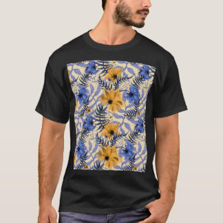 Abstrakte Blüte: Aquarellfarben Modernes Muster T-Shirt